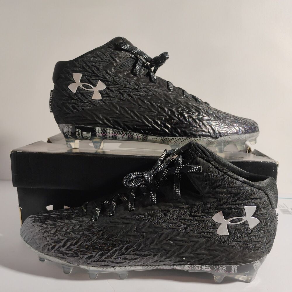 Under Armour 3027311-001 W Spotlight Clone 4.0 MC Football Cleats Black Grey 12